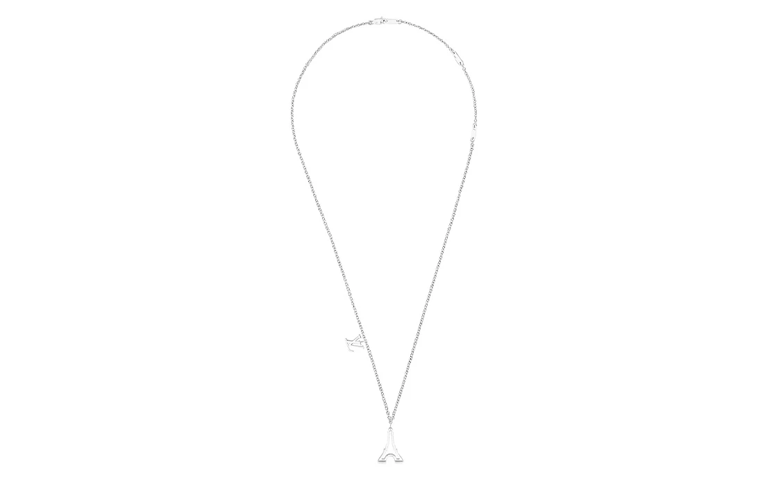 商品[国内直发] Louis Vuitton|LV 巴黎埃菲尔铁塔项链 男女通用款 银色 #,价格¥6976,第4张图片详细描述