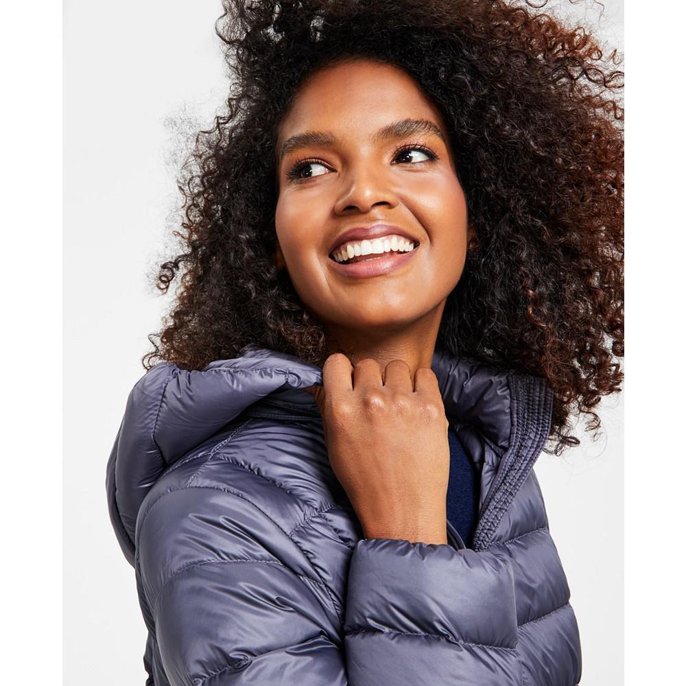 Women's Packable Hooded Down Puffer Coat, Created for Macy's商品第4张图片规格展示