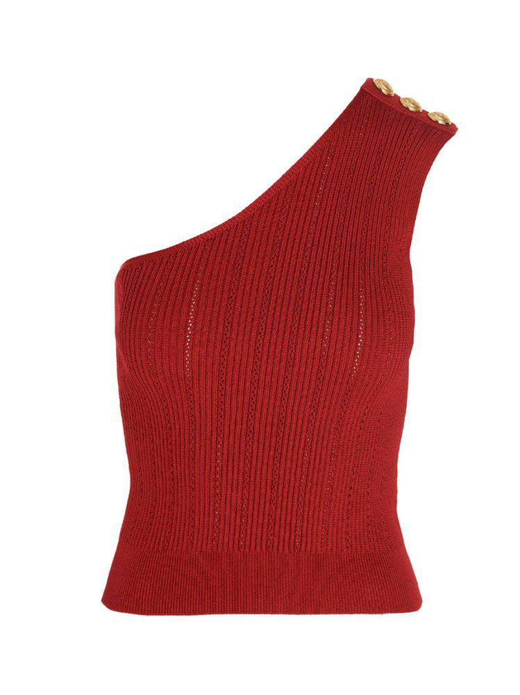 Balmain One-Shoulder Knit Top商品第1张图片规格展示