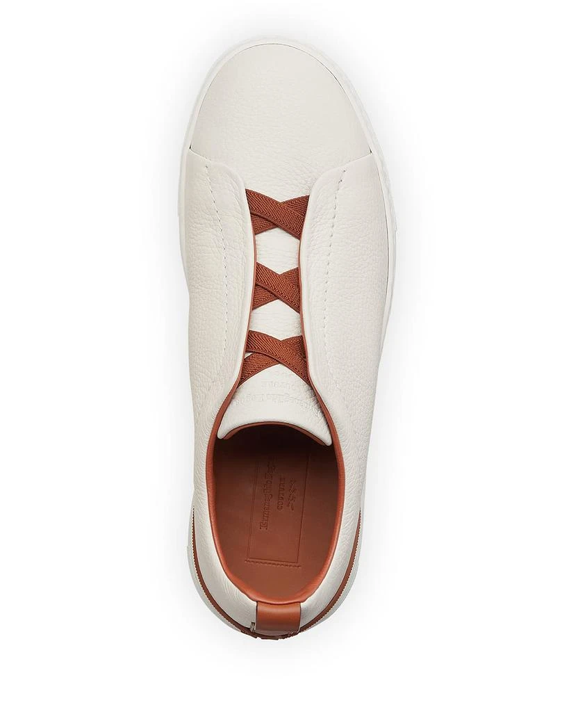商品Zegna|Men's Triple Stitch Deerskin Low-Top Sneakers,价格¥6869,第3张图片详细描述