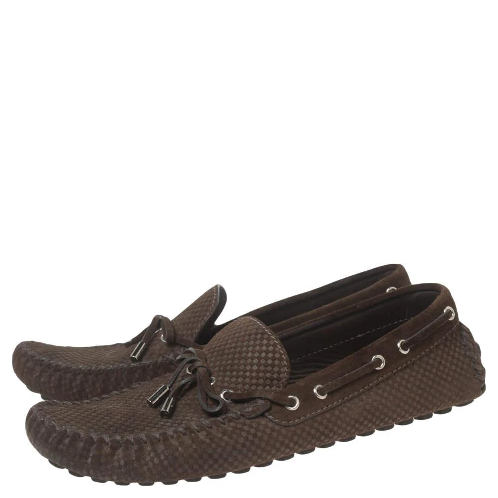 商品[二手商品] Louis Vuitton|Louis Vuitton Brown Petit Damier Suede Bow Loafers Size 44,价格¥2479,第4张图片详细描述
