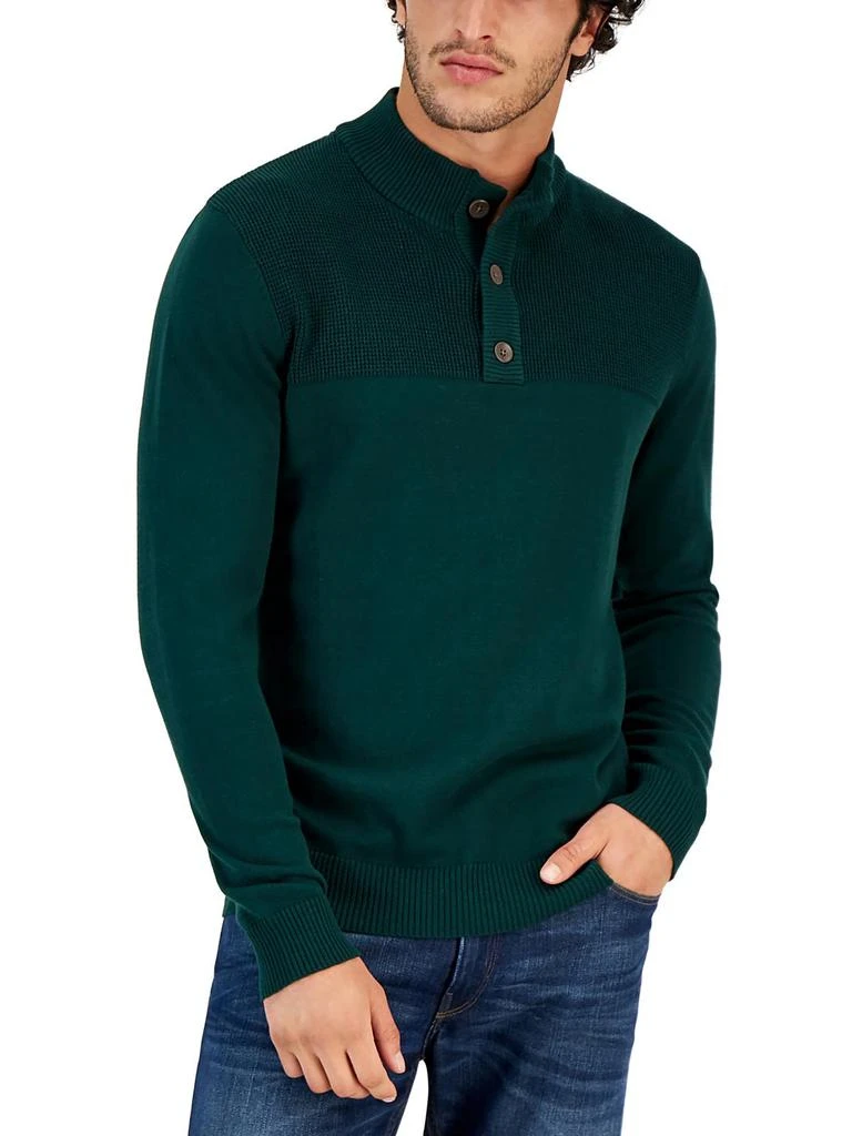 商品Club Room|Mens Mock Neck Henley Pullover Sweater,价格¥163,第1张图片