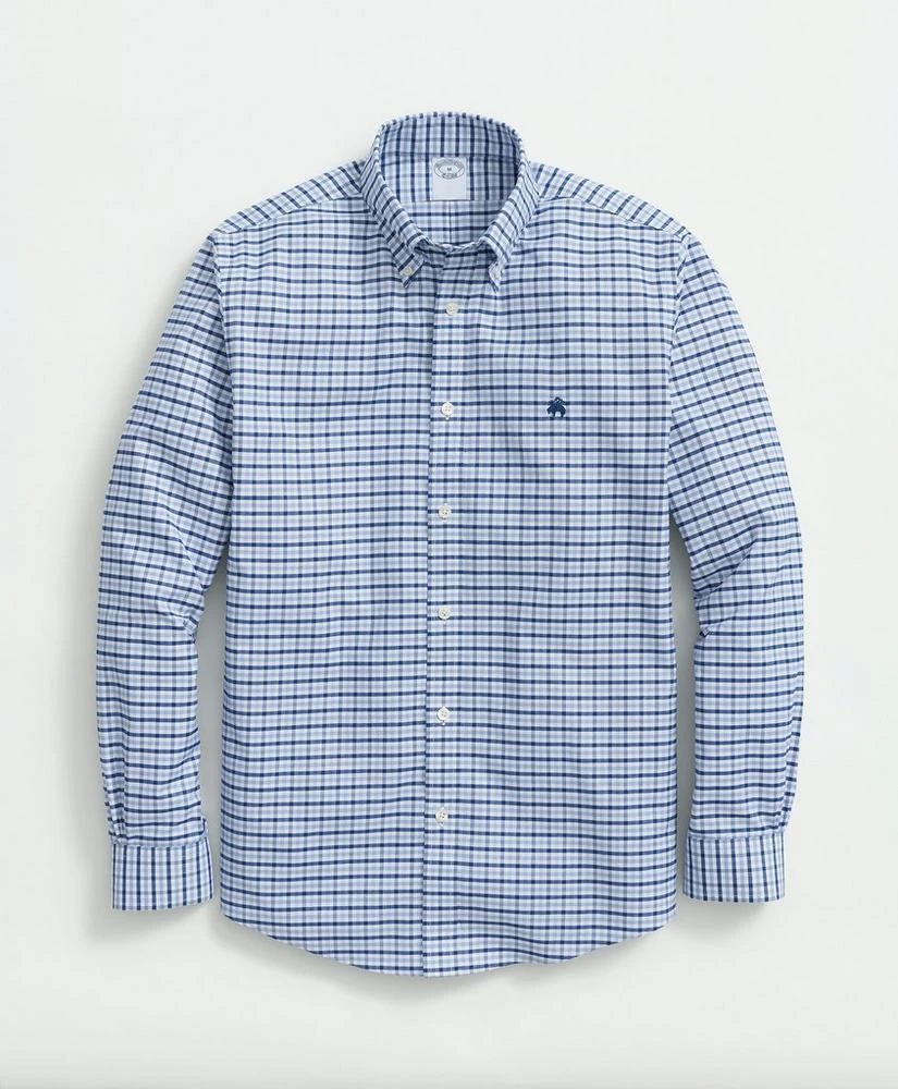 商品Brooks Brothers|Stretch Cotton Non-Iron Oxford Polo Button-Down Collar, Gingham Shirt,价格¥595,第1张图片