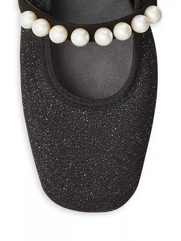 商品Stuart Weitzman|Goldie Imitation Pearl-Embellished Leather Square-Toe Ballet Flats,价格¥3501,第4张图片详细描述