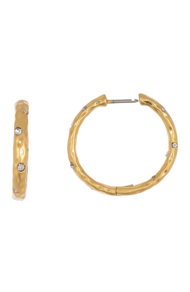 商品Kate Spade|cz hammered huggie hoop earrings,价格¥183,第1张图片