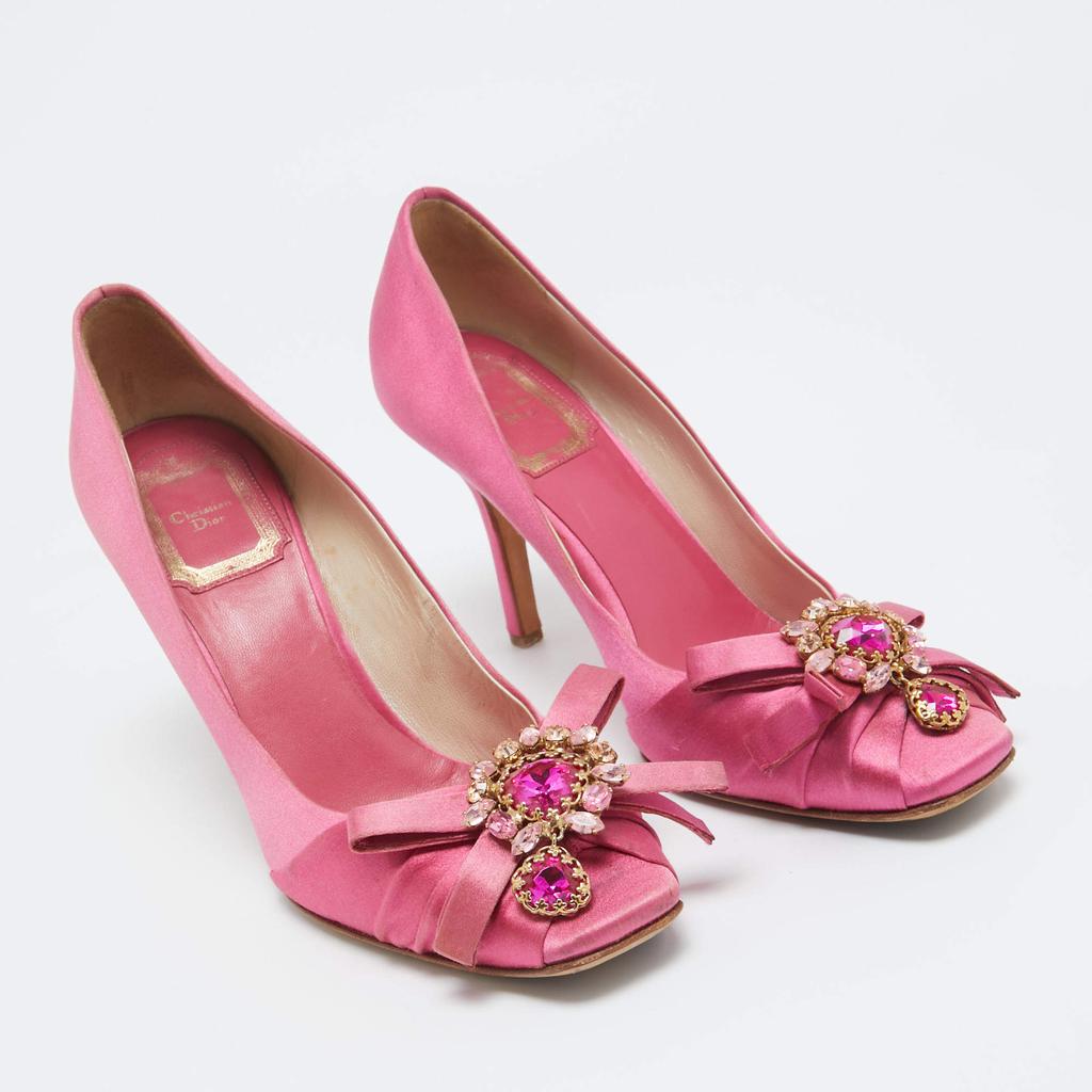 靴 Vintage Dior Pink Satin Pumps 36 Pink Dior Shoes - Etsy
