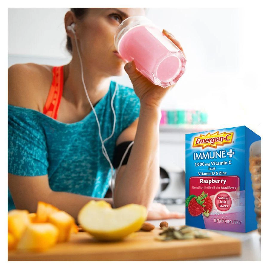 商品Emergen-C Immune+|Drink Mix with 1000mg Vitamin C Plus Vitamin D & Zinc Raspberry,价格¥134,第5张图�片详细描述