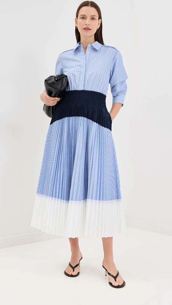 商品SIMKHAI|Jenella Pleated Combo Midi Dress,价格¥3655,第4张图片详细描述