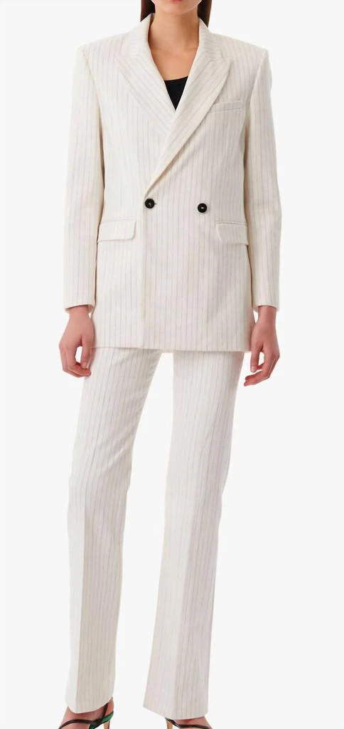 商品IRO|Edda Striped Suit Jacket In Off White/black,价格¥2521,第1张图片