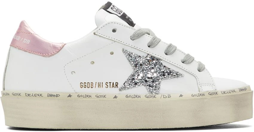 商品Golden Goose|White & Grey Hi Star Sneakers 运动鞋,价格¥4315,第1张图片