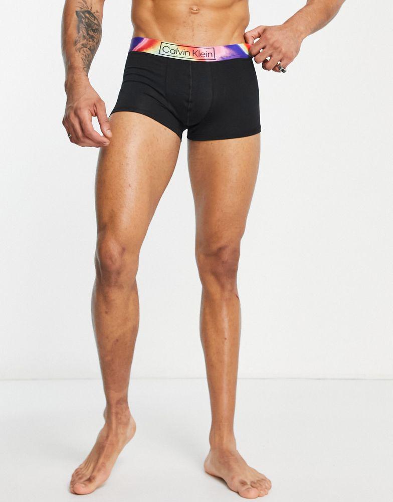 Calvin Klein pride cotton trunk with contrast waistband in black商品第3张图片规格展示