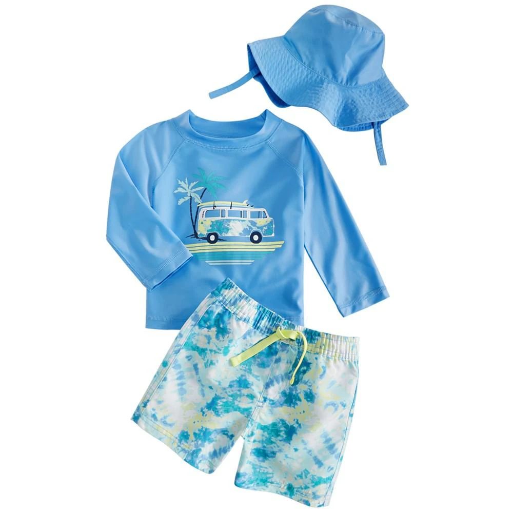 商品First Impressions|Baby Boys 3-Pc. Rash Guard & Hat Set, Created for Macy's,价格¥77,第1张图片