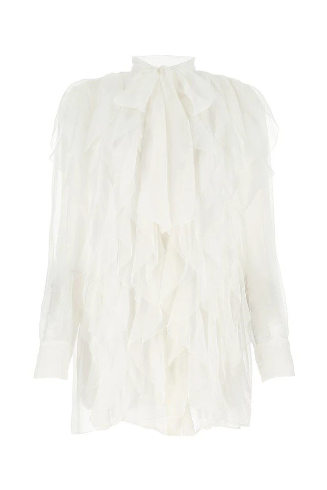 商品Valentino|Valentino Ruffled Sheer Chiffon Shirt,价格¥15625,第1张图片