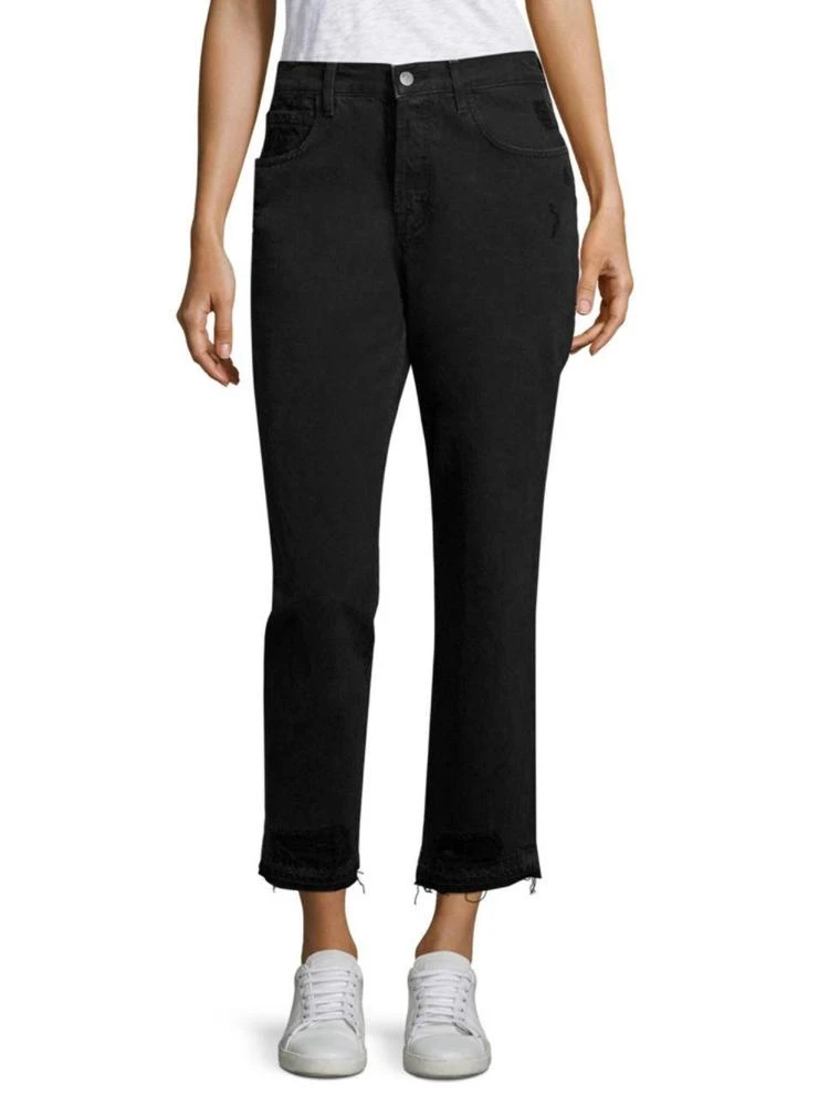 商品J Brand|Ivy High-Rise Released Hem Cropped Straight-Leg Jeans/Double Cross,价格¥846,第1张图片