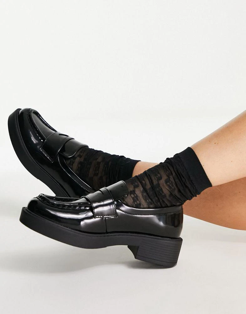 商品ASOS|ASOS DESIGN Million chunky loafers in black,价格¥247,第3张图片详细描述