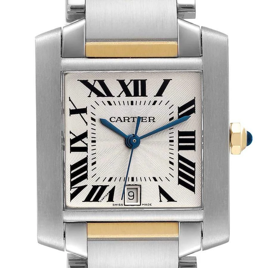 Cartier Silver 18k Yellow Gold And Stainless Steel Tank Francaise W51005Q4 Automatic Men's Wristwatch 28 mm 商品