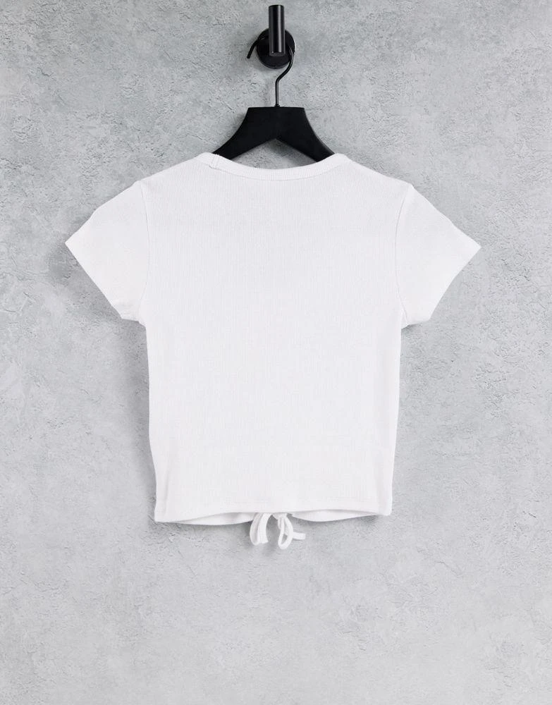 商品Karl Kani|Karl Kani cropped rib t-shirt with tie front & logo detail,价格¥111,第2张图片详细描述