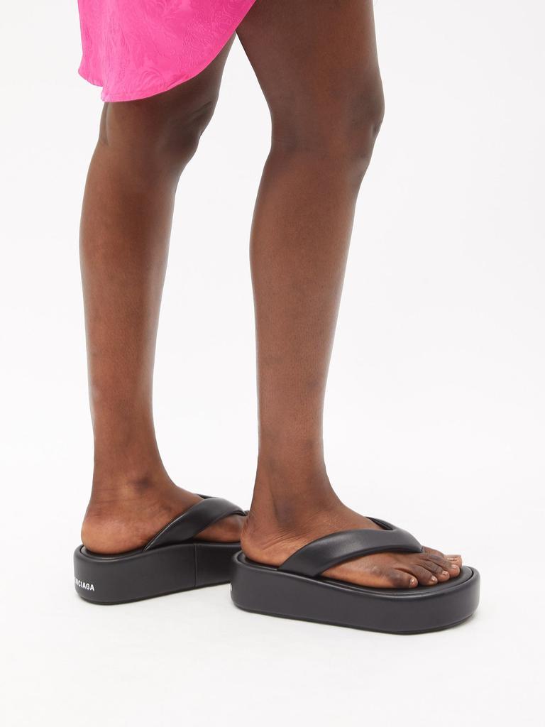 商品Balenciaga|Rise padded-leather flatform flip flops,价格¥4161,第5张图片详细描述