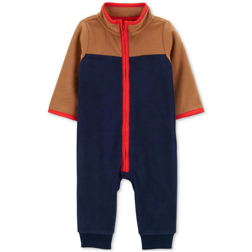 商品Carter's|Baby Boys Colorblocked Fleece Zip-Front Jumpsuit,价格¥54,第1张图片