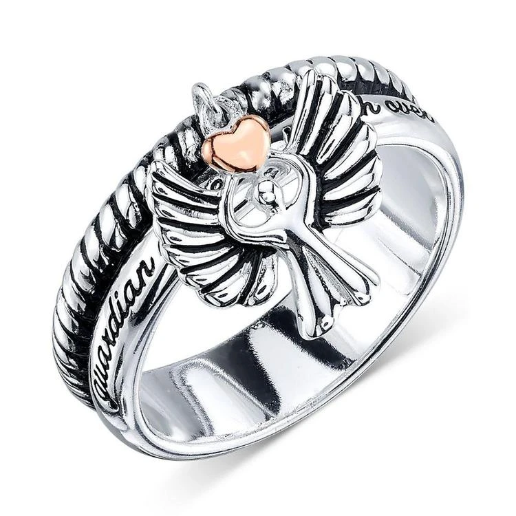 商品Unwritten|Sterling Silver Two-Tone Angel Charm Ring,价格¥375,第2张图片详细描述