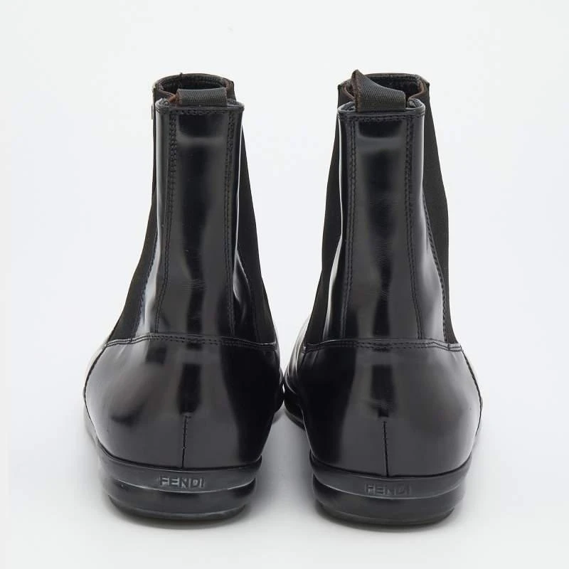 商品[二手商品] Fendi|Fendi Black Leather FF Chelsea Boots Size 41.5,价格¥2279,第5张图片详细描述