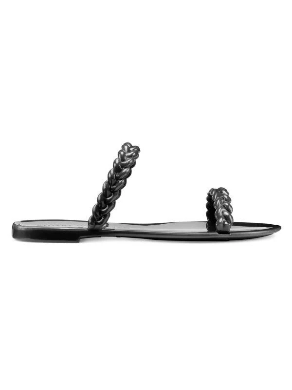 商品Stuart Weitzman|Sawyer Braided Jelly Flat Sandals,价格¥562,第1张图片