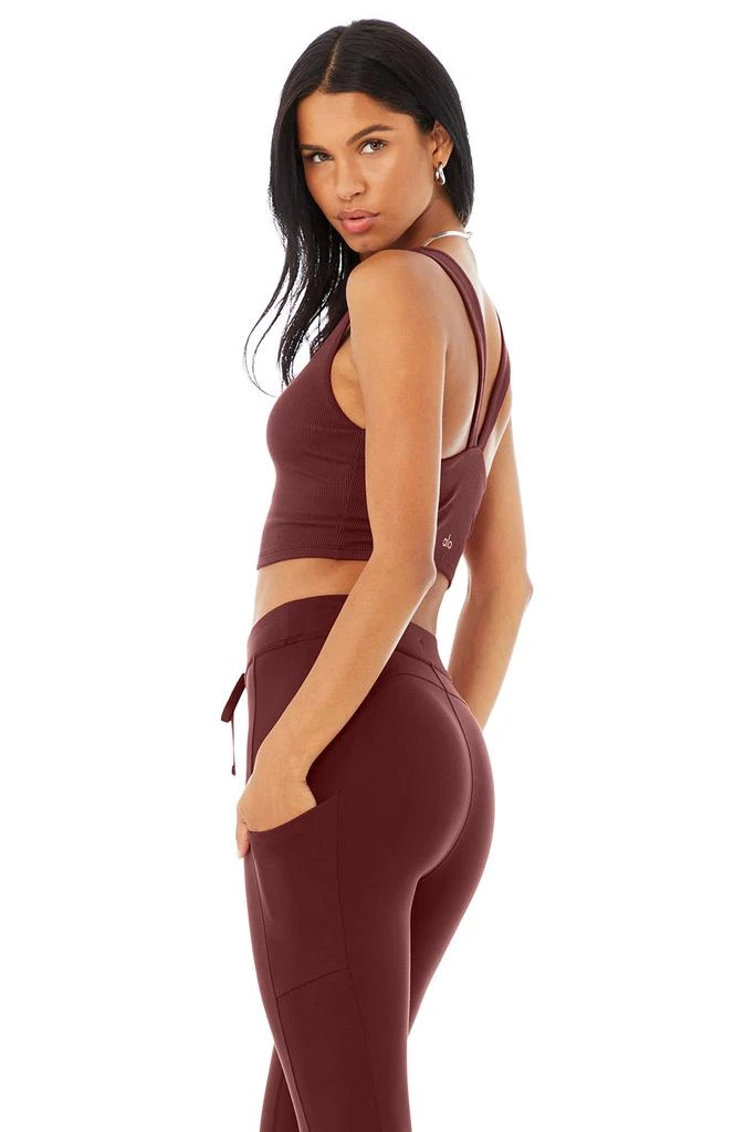 商品Alo|Alosoft Ribbed Chic Bra Tank - Cranberry,价格¥486,第2张图片详细描述