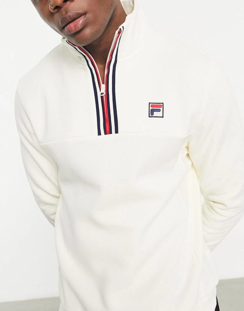 商品Fila|Fila half zip sweatshirt with logo in ecru,价格¥312,第4张图片详细描述