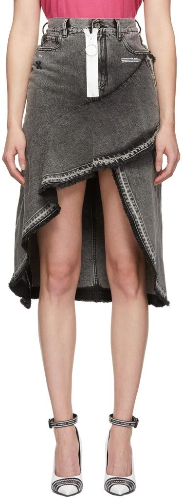 商品Off-White|Grey Asymmetric Denim Skirt,价格¥1774,第1张图片