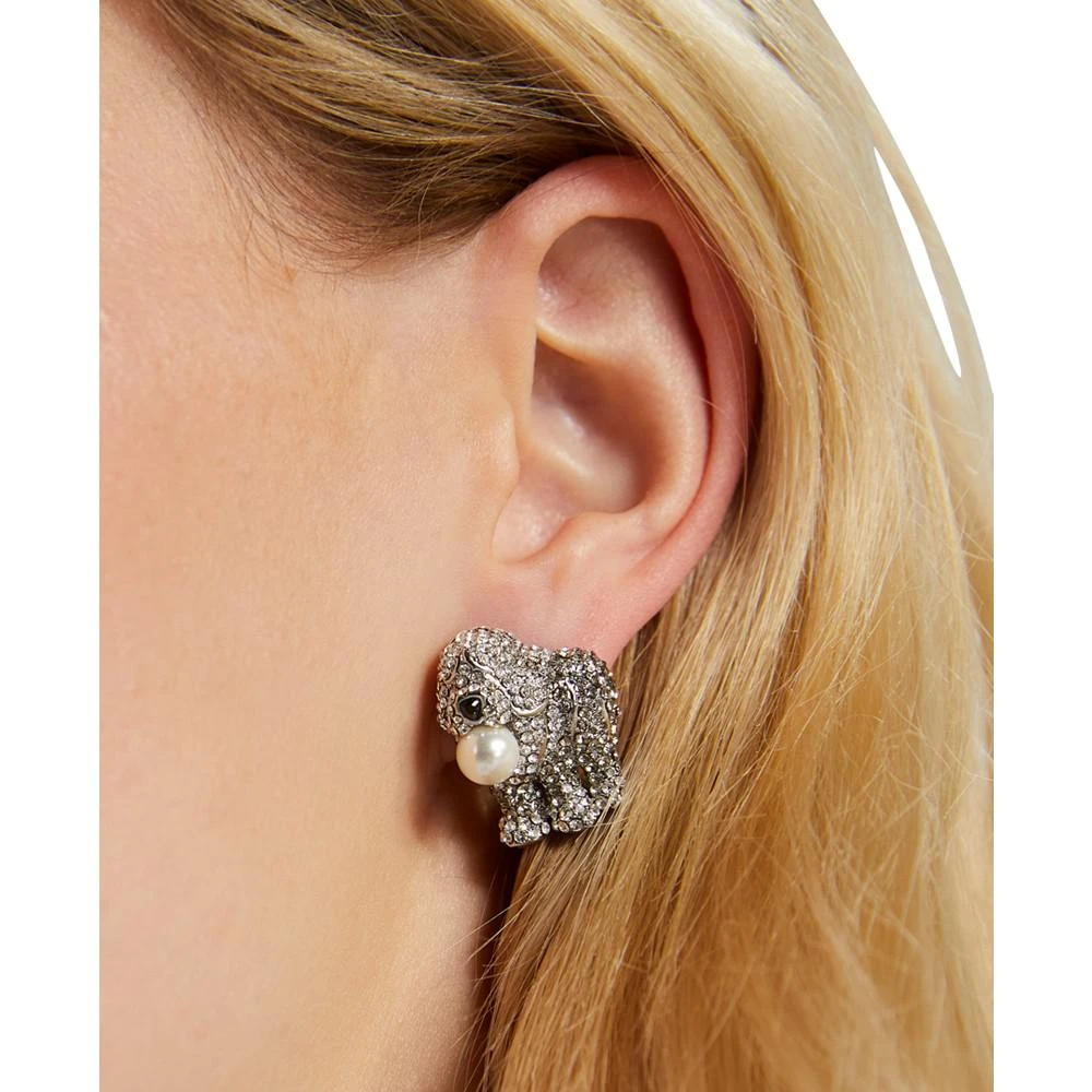 商品Kate Spade|Silver-Tone Pavé & Imitation Pearl Sheep Dog Statement Stud Earrings,价格¥491,第3张图片详细描述
