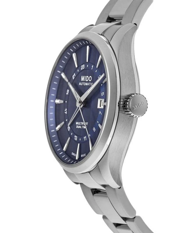 商品MIDO|Mido Multifort Dual Time Blue Dial Steel Men's Watch M038.429.11.041.00,价格¥7674,第3张图片详细描述