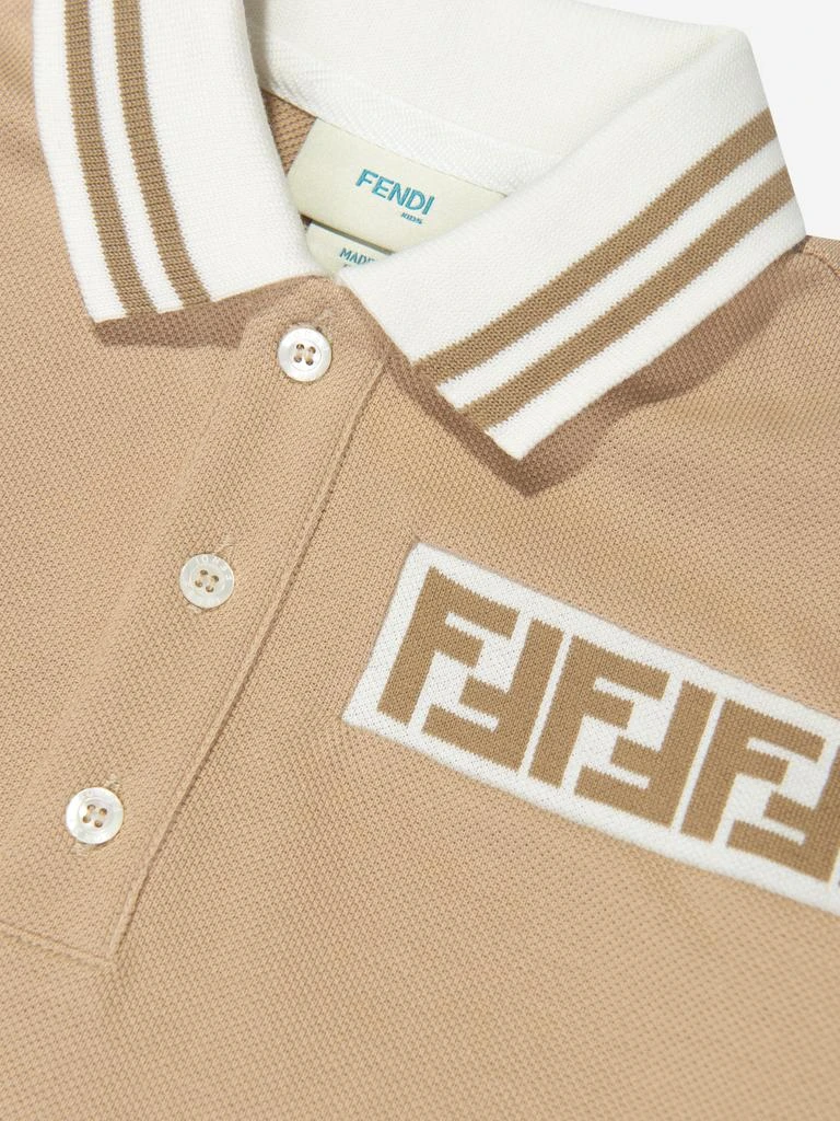 商品Fendi|Fendi Boys FF Logo Polo Shirt in Beige,价格¥1418,第3张图片详细描述