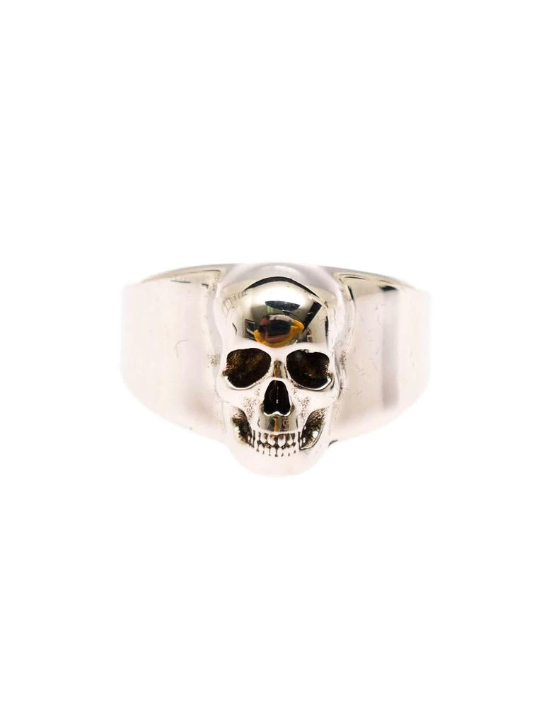 商品Alexander McQueen|Alexander Mcqueen Mans Skull Silver Colored Brass Ring,价格¥1781,第1张图片