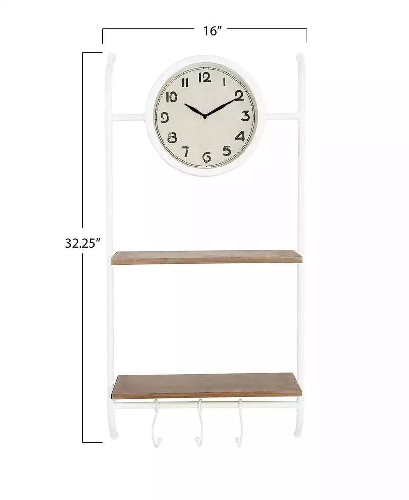 商品Storied Home|Wall Clock with Shelves and Hooks,价格¥627,第3张图片详细描述