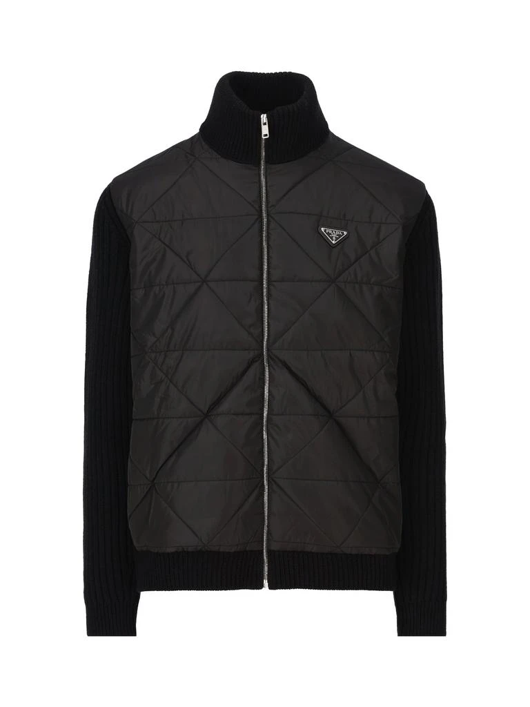 商品Prada|Prada Triangle Logo Plaque Turtleneck Jacket,价格¥17502,第1张图片