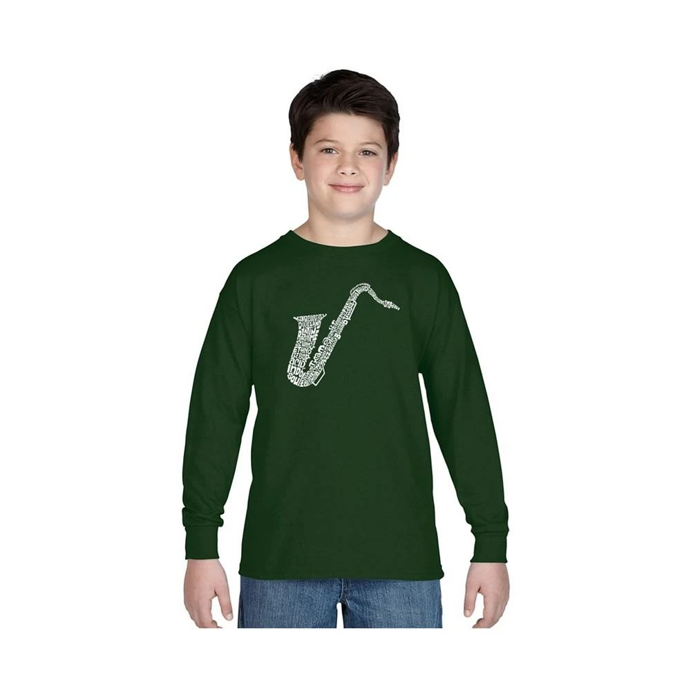 商品LA Pop Art|Boy's Word Art Long Sleeve T-Shirt - Sax,价格¥203,第3张图片详细描述