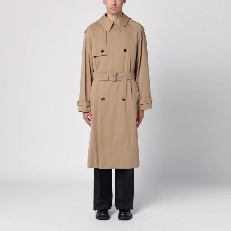 商品Burberry|LONG BEIGE GABARDINE TRENCH COAT,价格¥14527,第1张图片