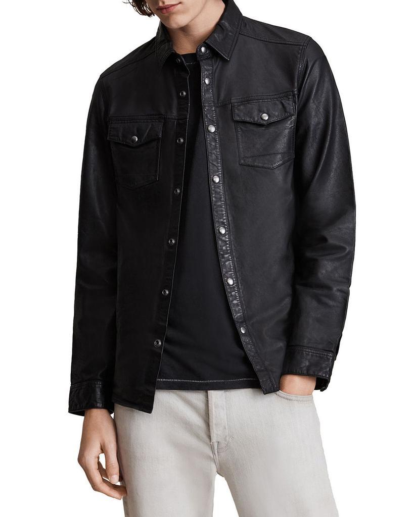 商品ALL SAINTS|Irwin Leather Regular Fit Button Down Shirt,价格¥3122,第1张图片