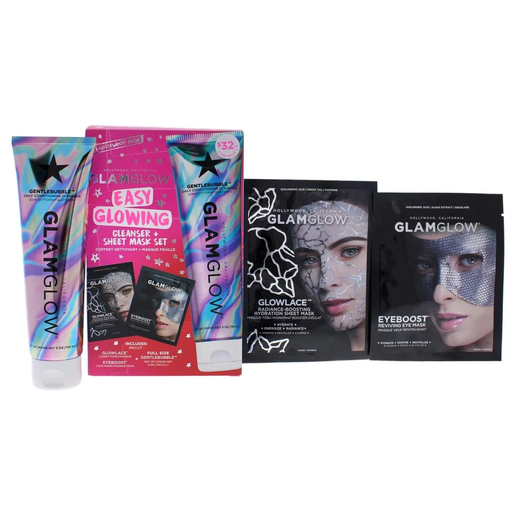 商品Glamglow|Easy Glowing Cleanser Plus Sheet Mask Set by Glamglow for Women - 3 Pc 5oz Cleanser, Eye Mask, Sheet Mask,价格¥191,第1张图片