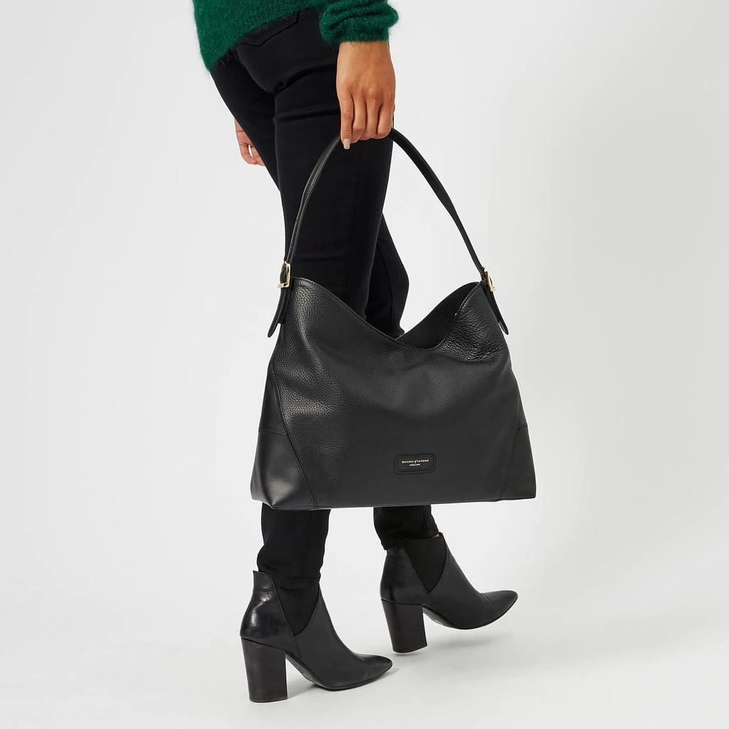 商品Aspinal of London|Aspinal of London Women's Small "A" Hobo Bag - Black,价格¥1424,第3张图片详细描述