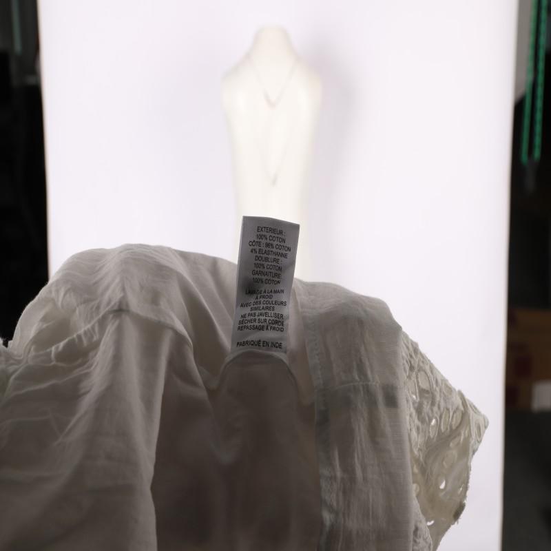 Lace rufling dress in white商品第2张图片规格展示