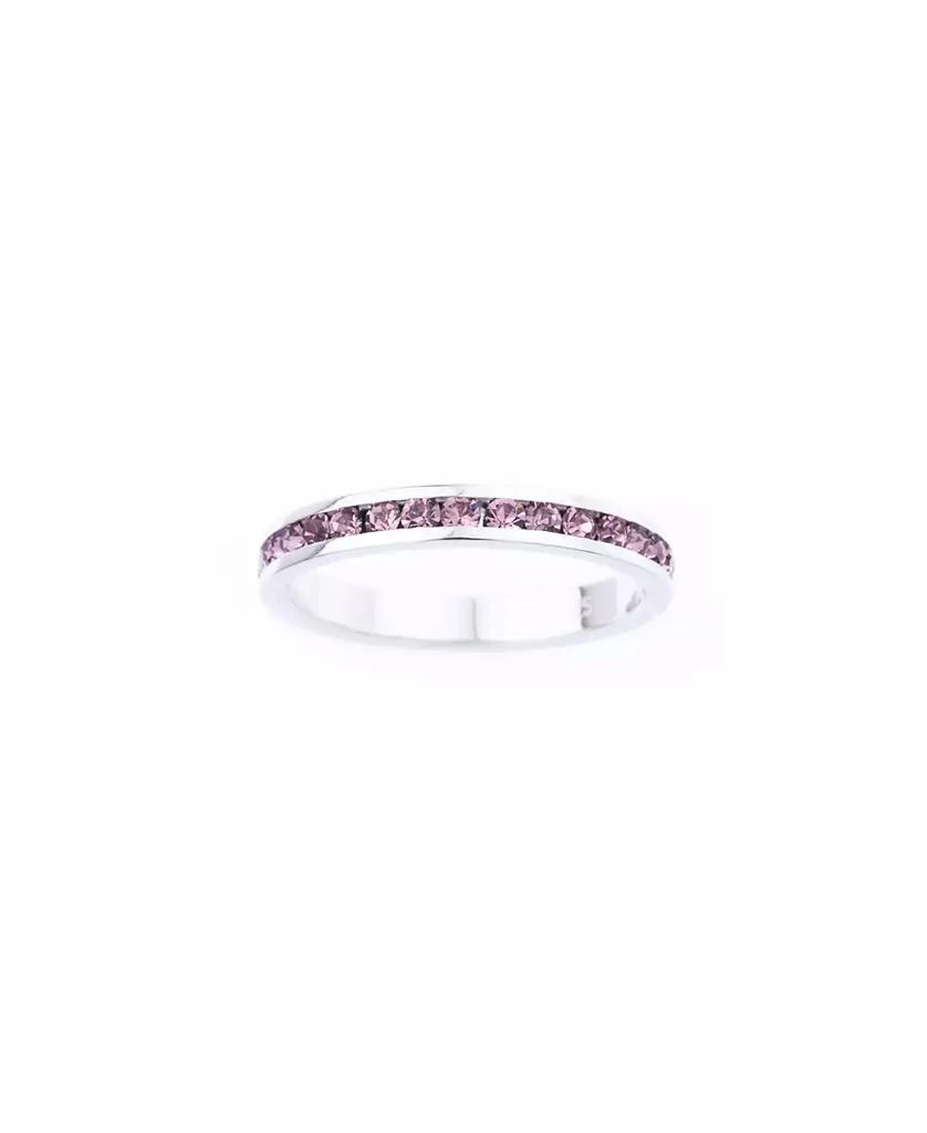 商品Macy's|Crystal Birthstone Stackable Ring in Sterling Silver,价格¥131,第1张图片