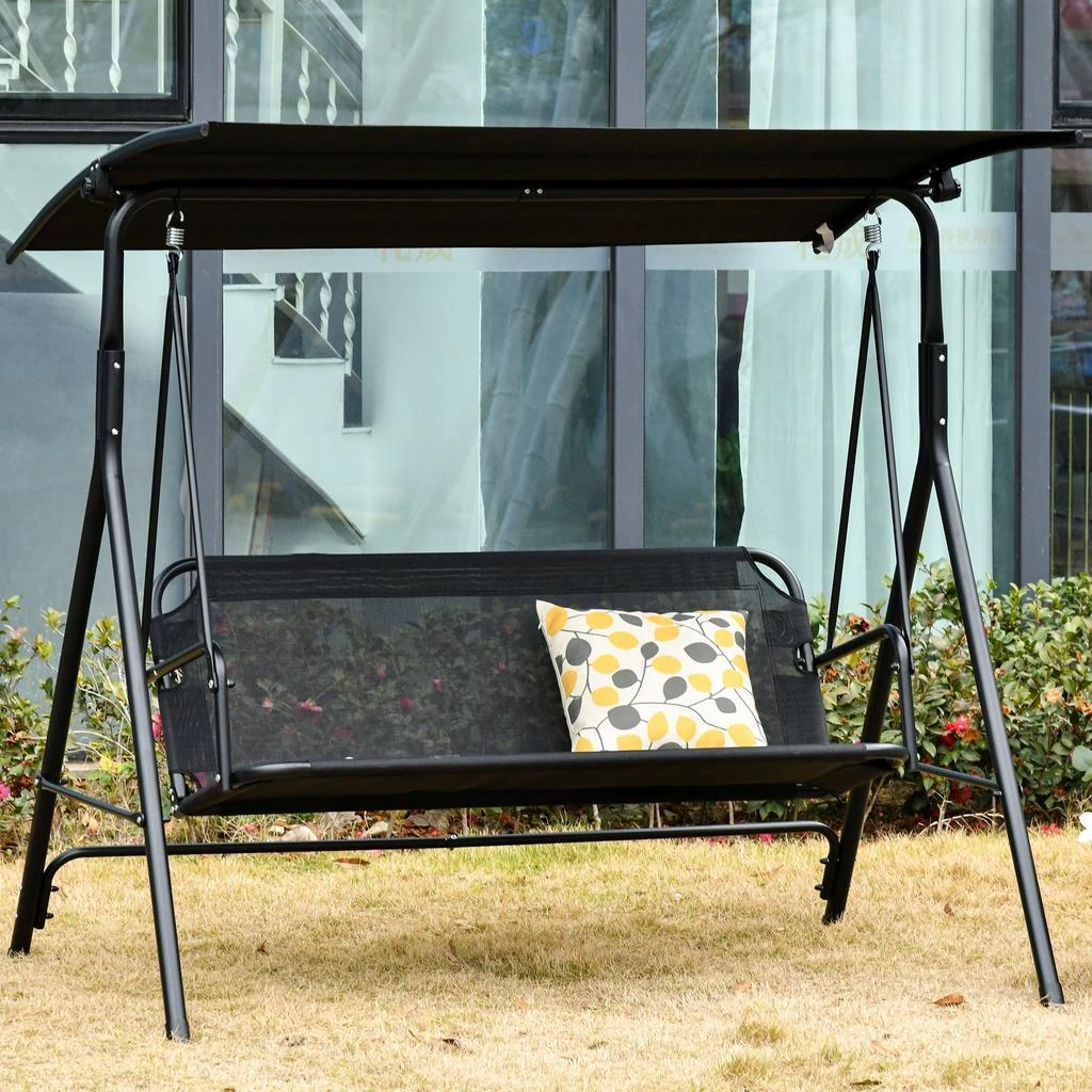 商品Streamdale Furniture|Streamdale Patio Swing Chair with Canopy,价格¥2590,第2张图片详细描述