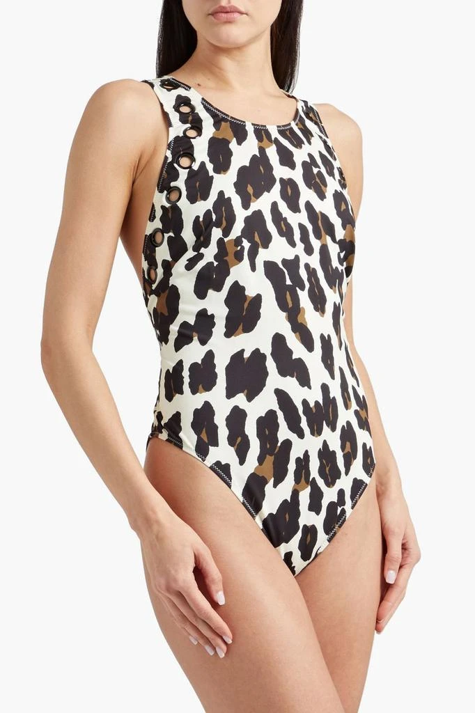 商品Solid & Striped|Ring-embellished leopard-print swimsuit,价格¥380,第2张图片详细描述