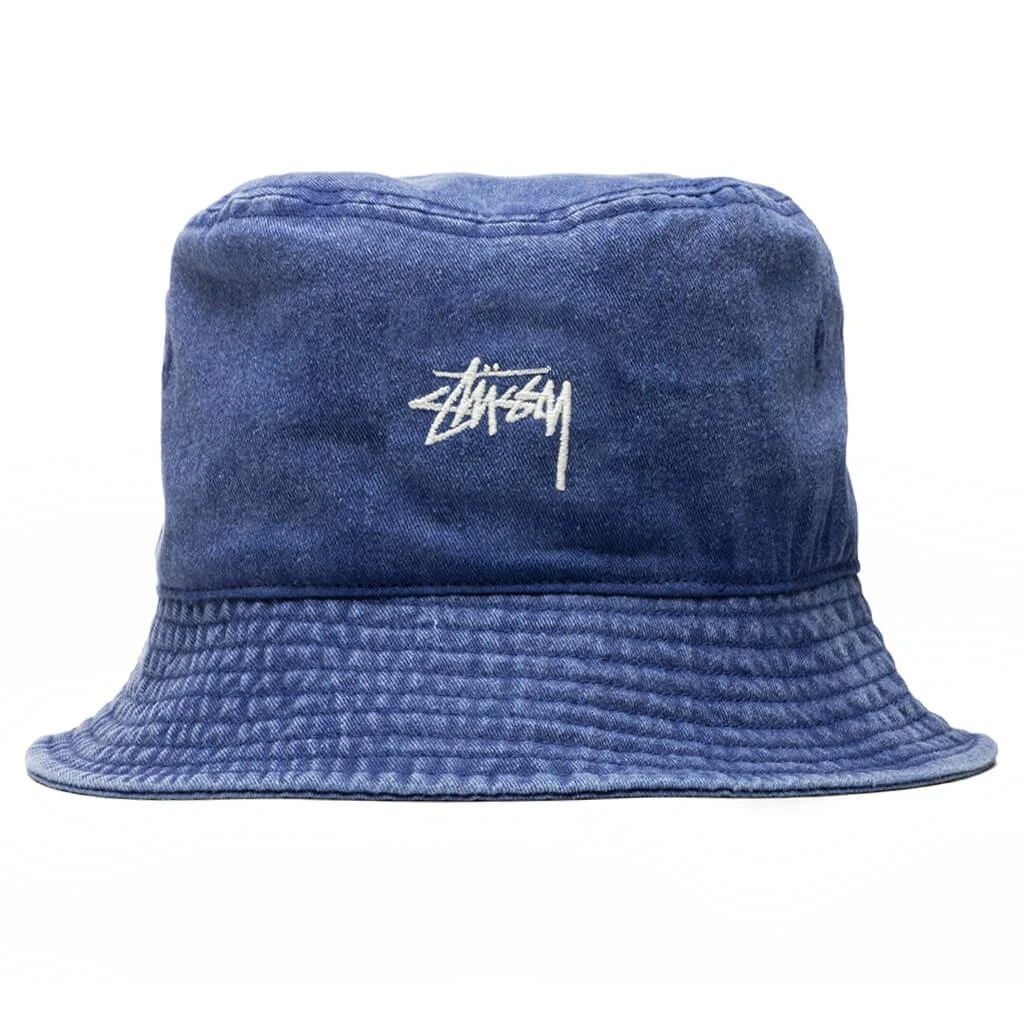 商品STUSSY|Stussy Washed Stock Bucket Hat - Blue,价格¥345,第1张图片