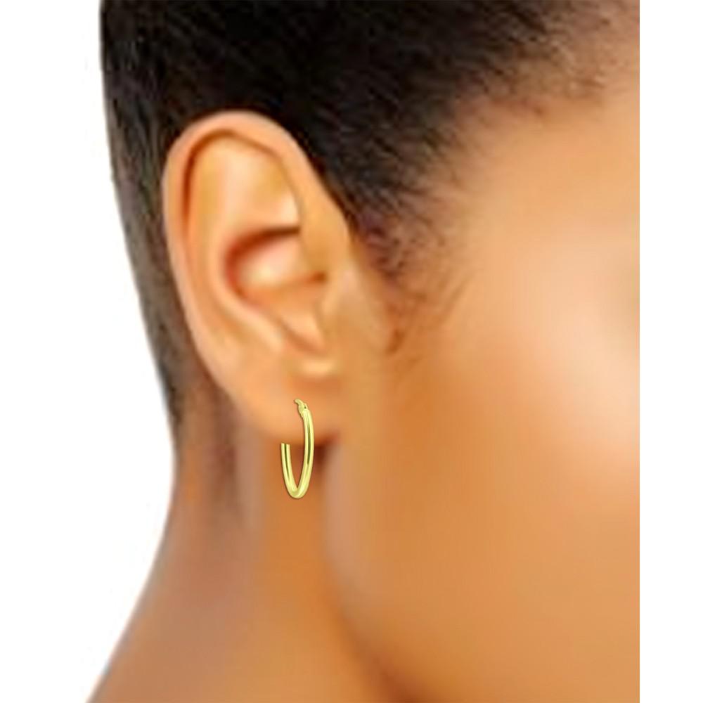 Polished Oval Small Hoop Earrings, 20mm, Created for Macy's商品第2张图片规格展示