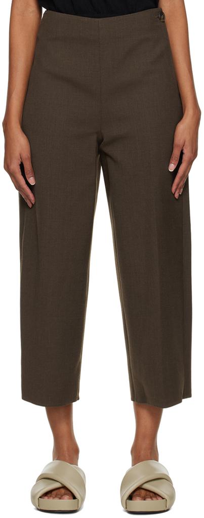 Brown Cropped Trousers商品第1张图片规格展示
