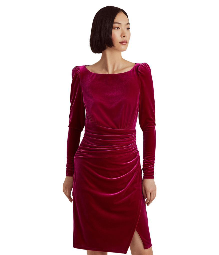 商品Ralph Lauren|Velvet Puff-Sleeve Cocktail Dress,价格¥1434,第6张图片详细描述