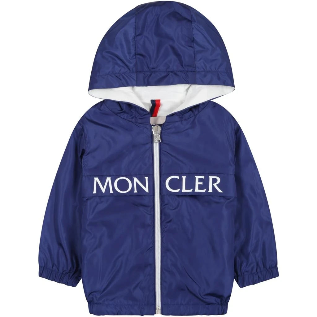 商品Moncler|Moncler Blue Windbreaker For Baby Boy With Logo,价格¥2116,第1张图片