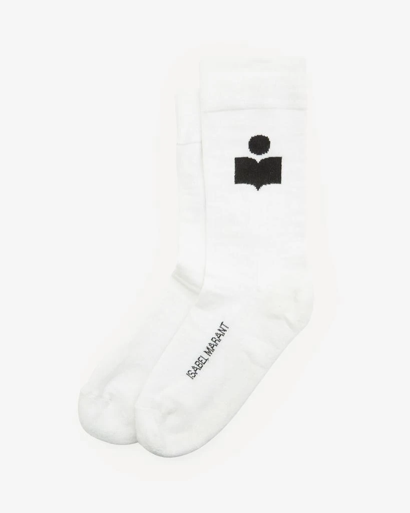 商品Isabel Marant|ISABEL MARANT, SILOKI LOGO SOCKS MEN - Men - White - OneSize,价格¥404,第1张图片